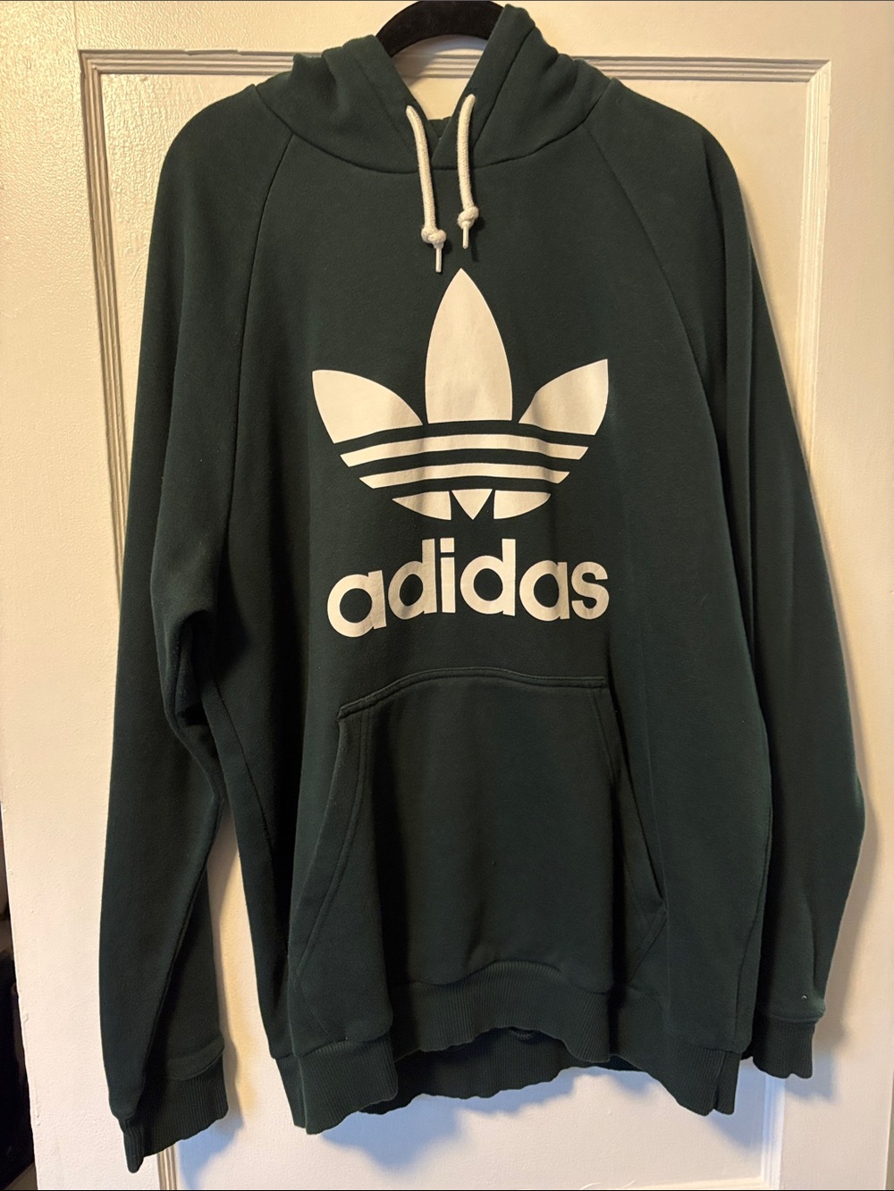 adidas Dark Green Trefoil Crewneck Hoodie